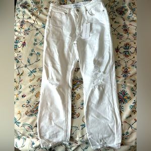 Just Black Denim Hi Rise Straight Jean W/ Distress Detail, Size 26